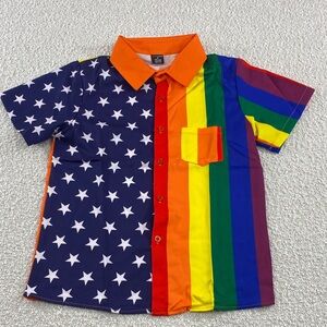 COS Multicolor Star and Stripe Kids Shirt pride colourful 7-8 year olds